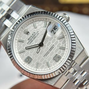 Đồng Hồ Rolex Land-Dweller 127234 Chế Tác Mặt Trắng Họa Tiết Tổ Ong 36mm (2)