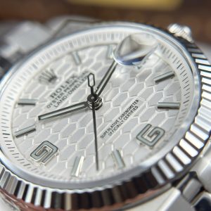 Đồng Hồ Rolex Land-Dweller 127234 Chế Tác Mặt Trắng Họa Tiết Tổ Ong 36mm (2)