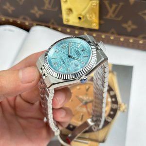 Đồng Hồ Rolex Land-Dweller 127336 Chế Tác Mặt Xanh Băng Họa Tiết Tổ Ong 40mm (7)