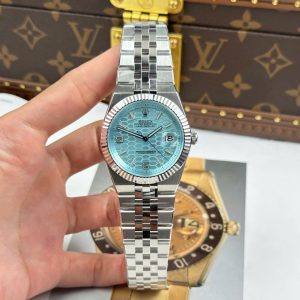 Đồng Hồ Rolex Land-Dweller 127336 Chế Tác Mặt Xanh Băng Họa Tiết Tổ Ong 40mm (7)