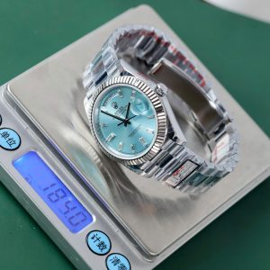 Đồng Hồ Rolex Replica 11 Day-Date Mặt Xanh Băng Trọng Lượng 186 Grams Xưởng QF 40mm (2)