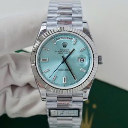 Đồng Hồ Rolex Replica 11 Day-Date Mặt Xanh Băng Trọng Lượng 186 Grams Xưởng QF 40mm (2)