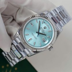 Đồng Hồ Rolex Replica 11 Day-Date Mặt Xanh Băng Trọng Lượng 186 Grams Xưởng QF 40mm (2)