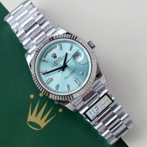 Đồng Hồ Rolex Replica 11 Day-Date Mặt Xanh Băng Trọng Lượng 186 Grams Xưởng QF 40mm (2)