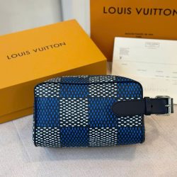 Túi Clutch Louis Vuitton LV Locker Dopp Kit Màu Xanh Trắng Siêu Cấp 23x16cm (2)