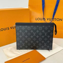 Túi Clutch Louis Vuitton Siêu Cấp Họa Tiết Monogram Màu Xám 26cm (2)