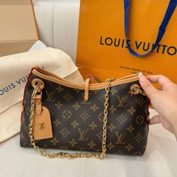 Túi Xách Carry All BB Siêu Cấp Họa Tiết Monogram Viền Da Bò 26x17x10cm (2)