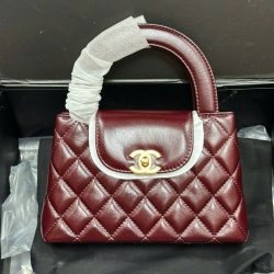 Túi Xách Chanel 23K Kelly Siêu Cấp Nữ Màu Đỏ Khóa Vàng 19x13x7cm (2)