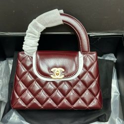 Túi Xách Chanel 23K Kelly Siêu Cấp Nữ Màu Đỏ Khóa Vàng 19x13x7cm (2)