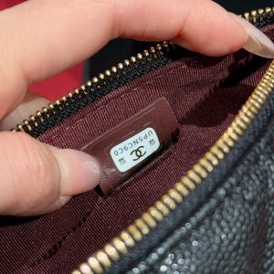 Túi Xách Chanel 25C Hobo Siêu Cấp Nữ Da Hạt Màu Đen 21,5x19x5cm (2)