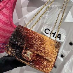 Túi Xách Chanel Classic Siêu Cấp Họa Tiết Đính Cườm 20cm (2)