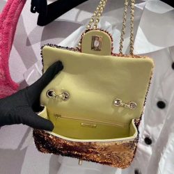 Túi Xách Chanel Classic Siêu Cấp Họa Tiết Đính Cườm 20cm (2)