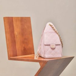 Túi Xách Chanel Jennie Siêu Cấp Màu Hồng Dáng Hobo 26cm (2)