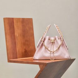 Túi Xách Chanel Jennie Siêu Cấp Màu Hồng Dáng Hobo 26cm (2)