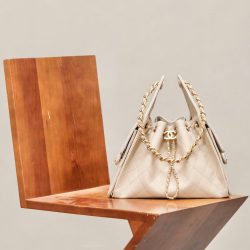 Túi Xách Chanel Jennie Siêu Cấp Màu Nude Dáng Hobo 26cm (2)