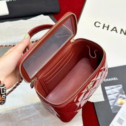 Túi Xách Chanel Vanity Siêu Cấp Nữ Da Bóng Màu Đỏ 18cm (2)