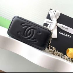 Túi Xách Chanel Vanity Siêu Cấp Nữ Da Cừu Màu Đen 18cm (2)