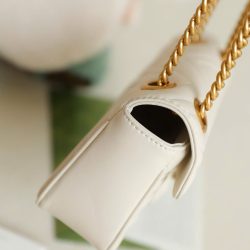 Túi Xách Gucci Marmont Siêu Cấp Da Bò Màu Trắng Khoá Vàng Hồng 26cm (2)
