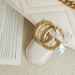 Túi Xách Gucci Marmont Siêu Cấp Da Bò Màu Trắng Khoá Vàng Hồng 26cm (2)