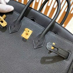 Túi Xách Hermes Birkin Replica Cao Cấp Màu Đen Da Nhập Khẩu 25cm (2)