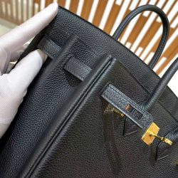 Túi Xách Hermes Birkin Replica Cao Cấp Màu Đen Da Nhập Khẩu 25cm (2)