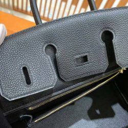 Túi Xách Hermes Birkin Replica Cao Cấp Màu Đen Da Nhập Khẩu 25cm (2)