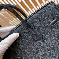 Túi Xách Hermes Birkin Replica Cao Cấp Màu Đen Da Nhập Khẩu 25cm (2)