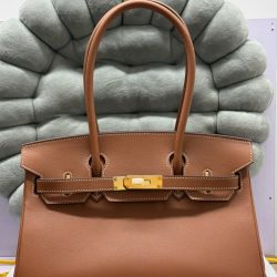 Túi Xách Hermes Birkin Siêu Cấp Nữ Màu Nâu Khóa Vàng 29cm (2)