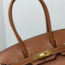 Túi Xách Hermes Birkin Siêu Cấp Nữ Màu Nâu Khóa Vàng 29cm (2)