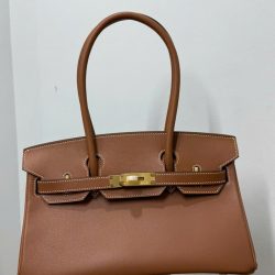 Túi Xách Hermes Birkin Siêu Cấp Nữ Màu Nâu Khóa Vàng 29cm (2)