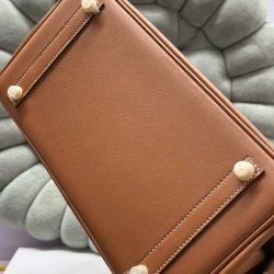 Túi Xách Hermes Birkin Siêu Cấp Nữ Màu Nâu Khóa Vàng 29cm (2)
