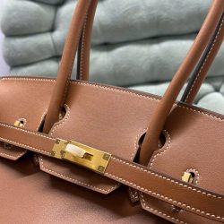 Túi Xách Hermes Birkin Siêu Cấp Nữ Màu Nâu Khóa Vàng 29cm (2)