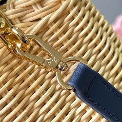 Túi Xách Louis Vuitton LV Capucines Like Auth Chất Liệu Mây Tre Phối Da Màu Xanh Than 21cm (2)