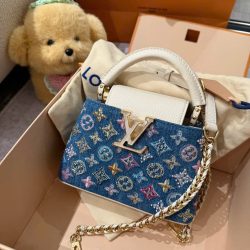 Túi Xách Louis Vuitton LV Capucines Like Auth Họa Tiết Thêu Đính Đá 21cm (2)