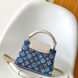 Túi Xách Louis Vuitton LV Capucines Like Auth Họa Tiết Thêu Đính Đá 21cm (2)