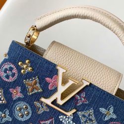 Túi Xách Louis Vuitton LV Capucines Like Auth Họa Tiết Thêu Đính Đá 21cm (2)