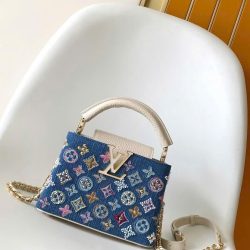 Túi Xách Louis Vuitton LV Capucines Like Auth Họa Tiết Thêu Đính Đá 21cm (2)