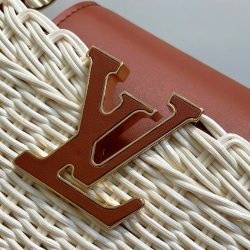 Túi Xách Louis Vuitton LV Capucines Siêu Cấp Chất Liệu Mây Tre Phối Da Màu Nâu 21cm (2)