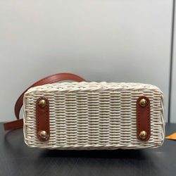 Túi Xách Louis Vuitton LV Capucines Siêu Cấp Chất Liệu Mây Tre Phối Da Màu Nâu 21cm (2)