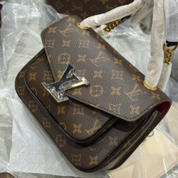 Túi Xách Louis Vuitton LV Passy Like Auth Họa Tiết Monogram Màu Nâu 24x17x12cm (2)