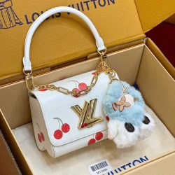 Túi Xách Louis Vuitton LV Twist Siêu Cấp Màu Trắng Họa Tiết Quả Cherry 19cm (2)