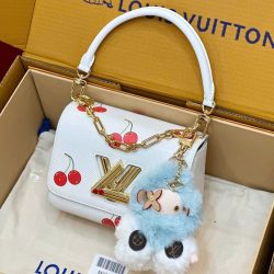 Túi Xách Louis Vuitton LV Twist Siêu Cấp Màu Trắng Họa Tiết Quả Cherry 19cm (2)