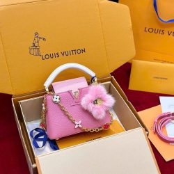 Túi Xách Louis Vuitton Siêu Cấp LV Capucines BB Nữ Màu Hồng Phấn 21cm (2)