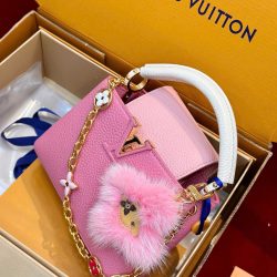 Túi Xách Louis Vuitton Siêu Cấp LV Capucines BB Nữ Màu Hồng Phấn 21cm (2)