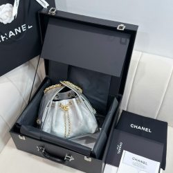 Túi Xách Nữ Chanel Jennie Màu Bạc Dáng Hobo Siêu Cấp 26cm (2)