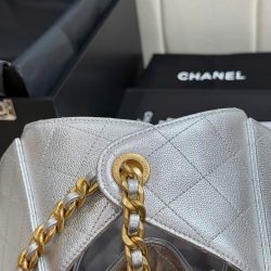 Túi Xách Nữ Chanel Jennie Màu Bạc Dáng Hobo Siêu Cấp 26cm (2)