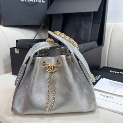 Túi Xách Nữ Chanel Jennie Màu Bạc Dáng Hobo Siêu Cấp 26cm (2)