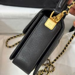 Túi Xách Nữ Chanel Siêu Cấp Da Hạt Màu Đen 22cm (2)