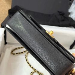 Túi Xách Nữ Chanel Siêu Cấp Da Hạt Màu Đen 22cm (2)