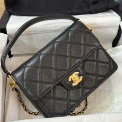Túi Xách Nữ Chanel Siêu Cấp Da Hạt Màu Đen 22cm (2)